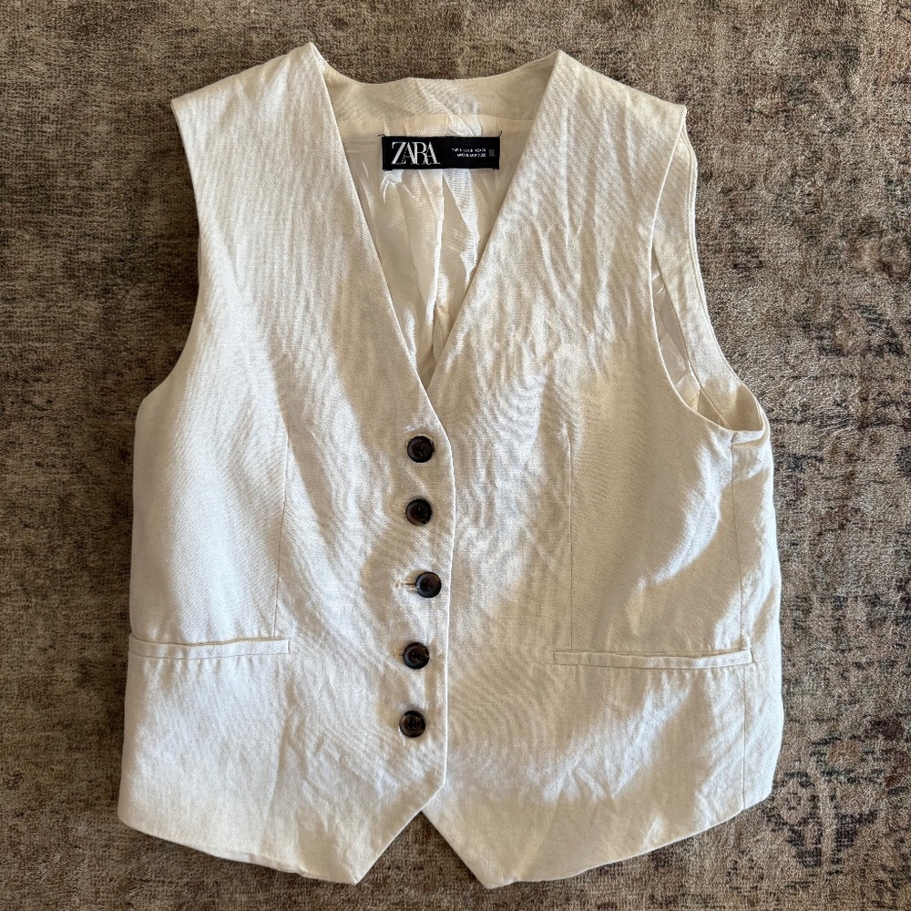 Zara Linen Vest small